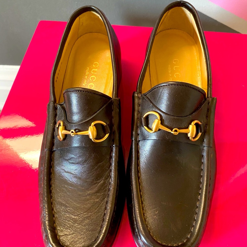Black Gucci loafers